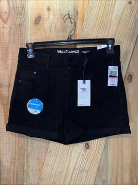Wallflower Black Rolled Hem Jean Shorts